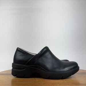 New NIB Womens Align Indya Black Leather Comfort Casual Clogs Shoes Size 8 M